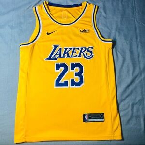 Lebron James #23 LA LAKERS Yellow Nike NBA SWINGMAN Jersey Mens Sz Large 48